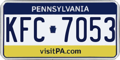 PA license plate KFC7053
