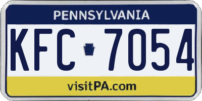 PA license plate KFC7054