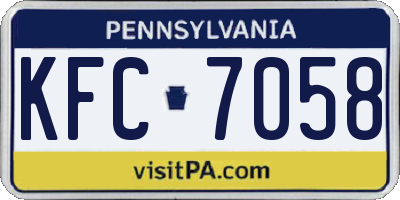 PA license plate KFC7058