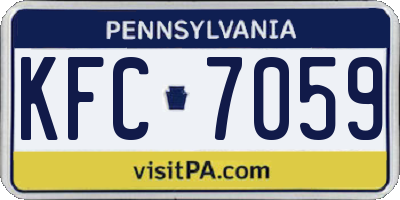 PA license plate KFC7059