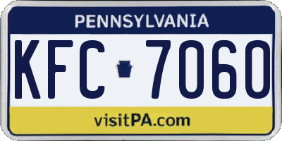 PA license plate KFC7060