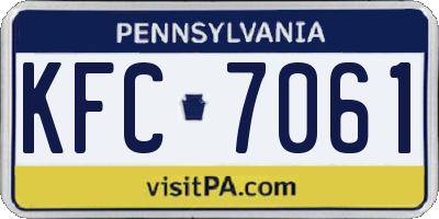 PA license plate KFC7061