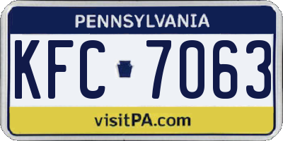 PA license plate KFC7063