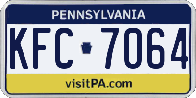 PA license plate KFC7064