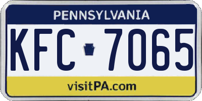 PA license plate KFC7065