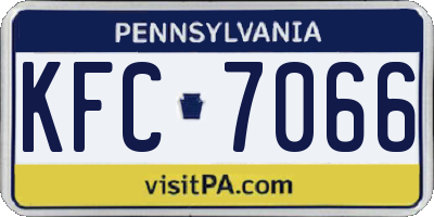 PA license plate KFC7066