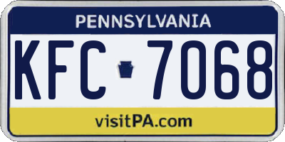 PA license plate KFC7068