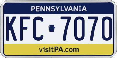 PA license plate KFC7070