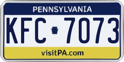 PA license plate KFC7073