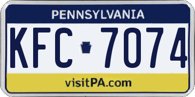 PA license plate KFC7074