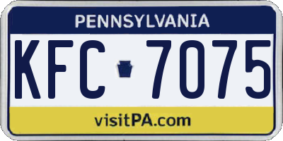 PA license plate KFC7075