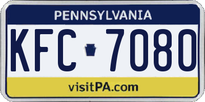 PA license plate KFC7080