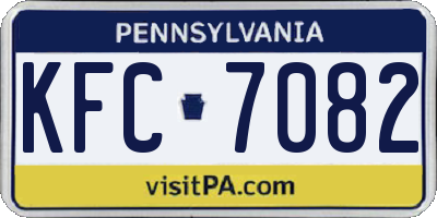 PA license plate KFC7082