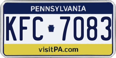 PA license plate KFC7083