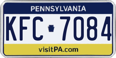 PA license plate KFC7084