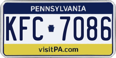 PA license plate KFC7086