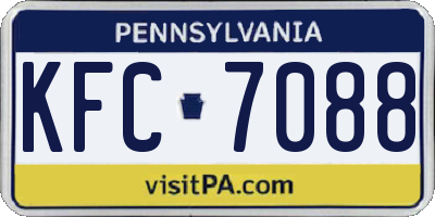 PA license plate KFC7088