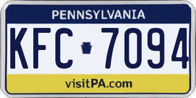 PA license plate KFC7094