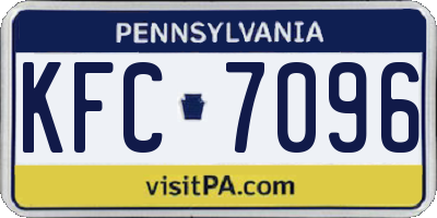 PA license plate KFC7096