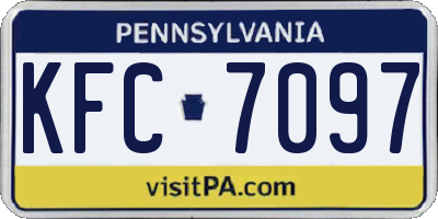 PA license plate KFC7097