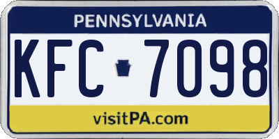 PA license plate KFC7098