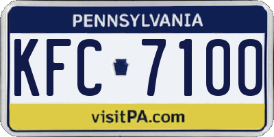 PA license plate KFC7100