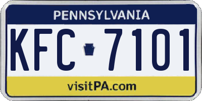 PA license plate KFC7101