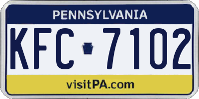 PA license plate KFC7102
