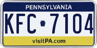 PA license plate KFC7104