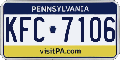 PA license plate KFC7106