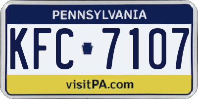 PA license plate KFC7107