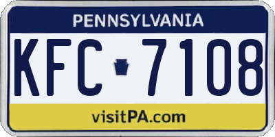 PA license plate KFC7108