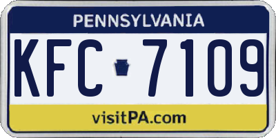 PA license plate KFC7109