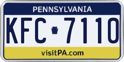 PA license plate KFC7110