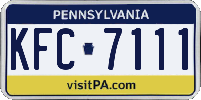 PA license plate KFC7111