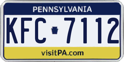 PA license plate KFC7112