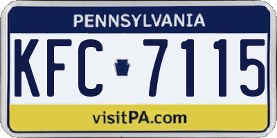 PA license plate KFC7115