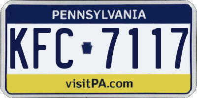 PA license plate KFC7117