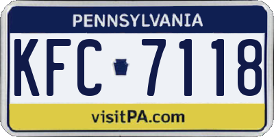 PA license plate KFC7118