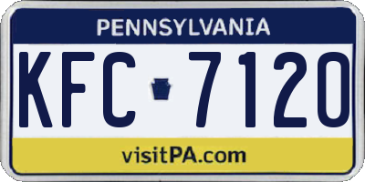 PA license plate KFC7120