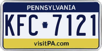 PA license plate KFC7121