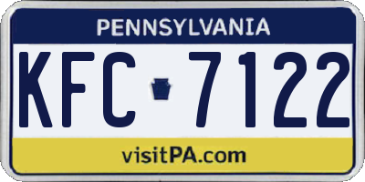 PA license plate KFC7122