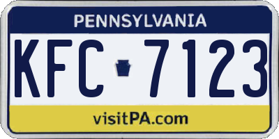 PA license plate KFC7123