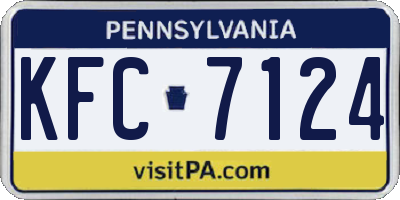 PA license plate KFC7124