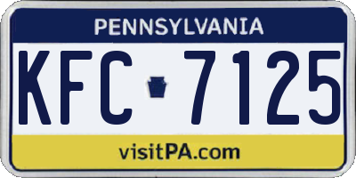 PA license plate KFC7125