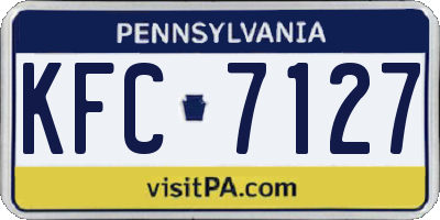 PA license plate KFC7127
