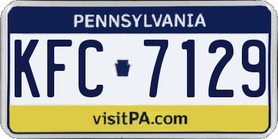 PA license plate KFC7129