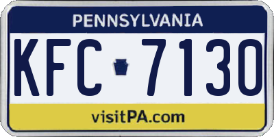 PA license plate KFC7130
