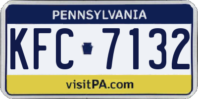 PA license plate KFC7132