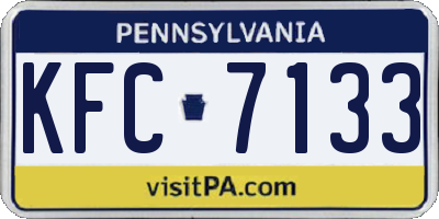 PA license plate KFC7133